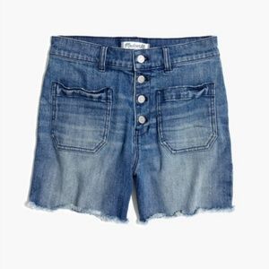 Madewell High Rise Button Front Shorts
